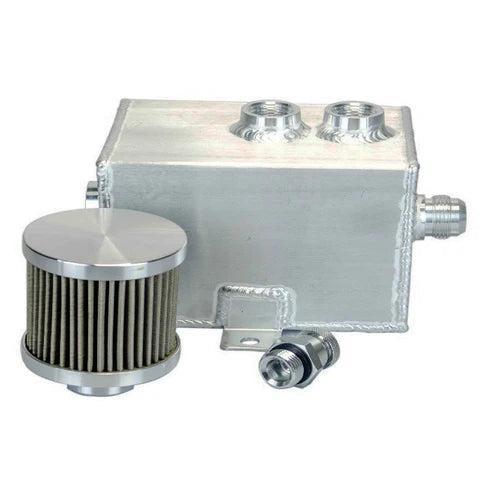 A24-2407-Breather Oil Catch Tank 3L - Silver - Aluminum - Universal