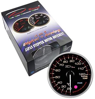 A24-1364-Depo Racing Water Temperature Meter 60mm Peak with Sensor Connector