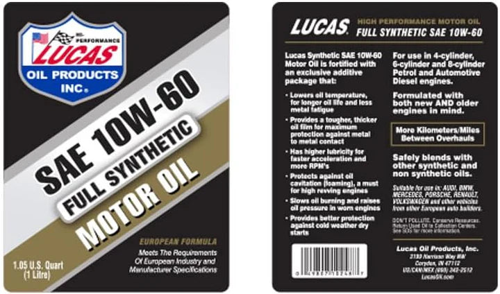 A24-2460-Lucas Oil 10248 Synthetic 10W-60 Motor Oil