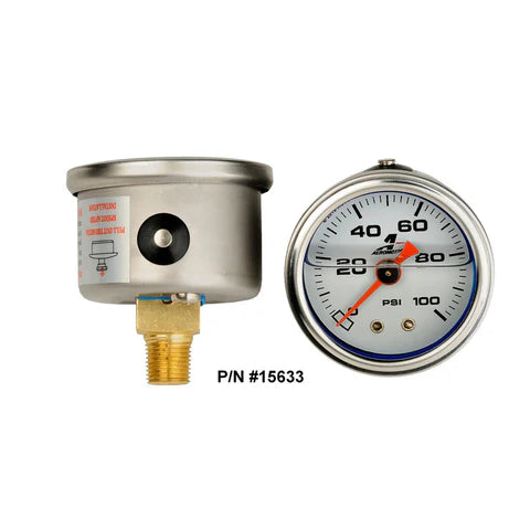 A24-1846-Aeromotive 0-100 psi Fuel Pressure Gauge 15633