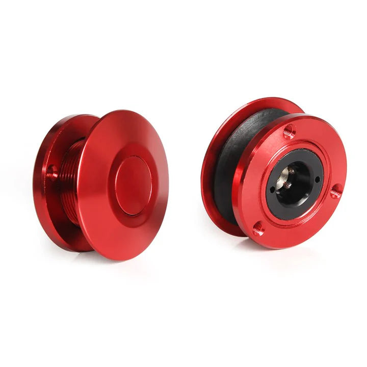 A24-3107-Universal Push Button Billet Mini Hood Pins Lock RED