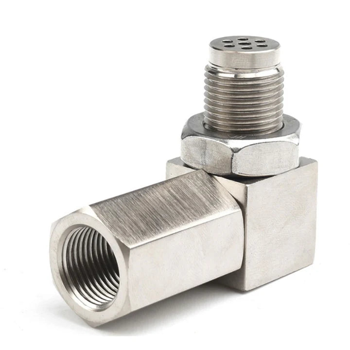 A24-1410-Oxygen O2 Sensor Spacer CEL Fix Check Engine Light Eliminator 90 Degree Connector Adapter Mini Catalyst Converter