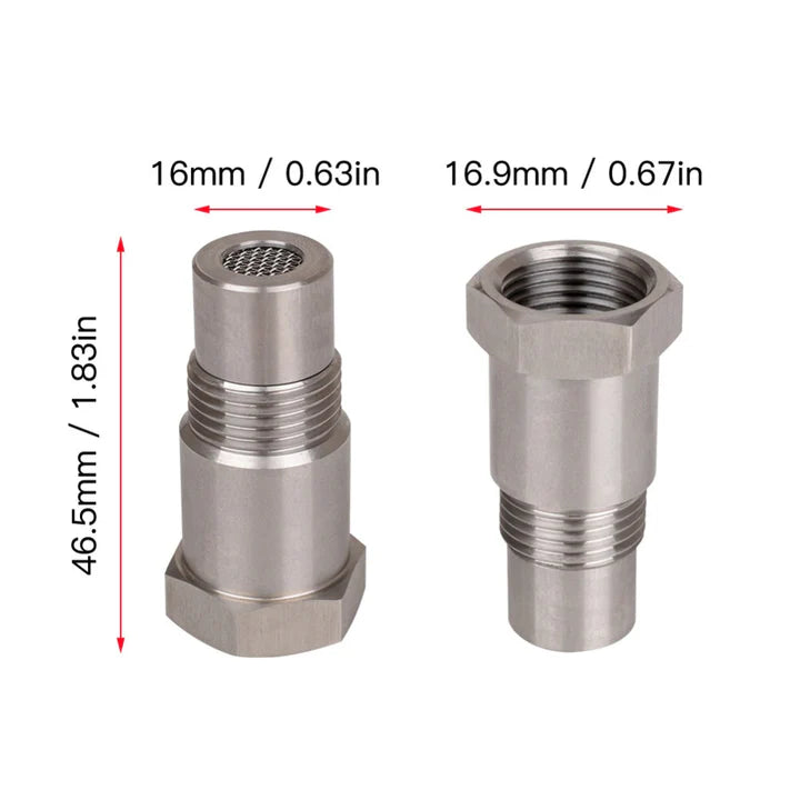 A24-2811-M18X1.5 Universal Extension Filter Oxygen O2 Sensor Connector Extender Spacer Internal Thread Stainless Steel Adapter Parts