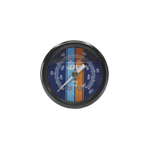 A24-1875-Fuel Pressure Gauge - Liquid Filled Blue Face with DW Logo