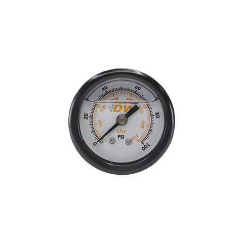 A24-1874-Fuel Pressure Gauge - Liquid Filled White Face with DW Logo