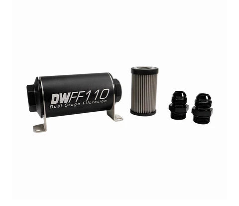 A24-1868-8-03-110-100K-10-10AN, 100 micron, 110mm In-line fuel filter kit