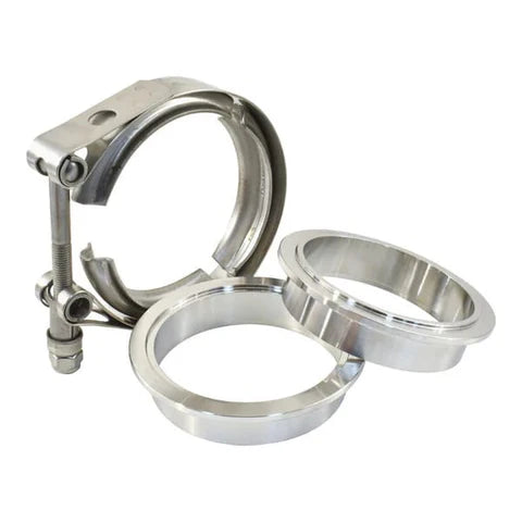 A24-2910-V-Band Clamp 4" Inch with Flanges for Exhaust Pipe in 304 Stainless Steel, 4" 102mm