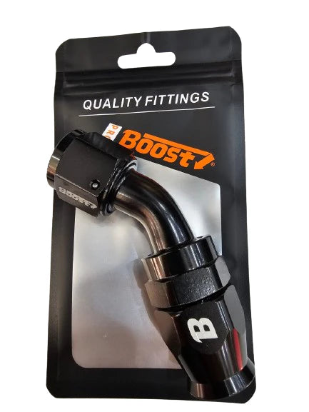 A24-2731-UNIVERSAL PTEF AN10 45 DEGREES REUSABLE SWIVEL PTFE HOSE END FITTING BLACK