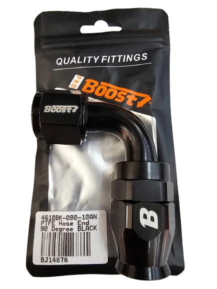 A24-2727-UNIVERSAL PTEF AN10 90 DEGREE REUSABLE SWIVEL PTFE HOSE END FITTING BLACK