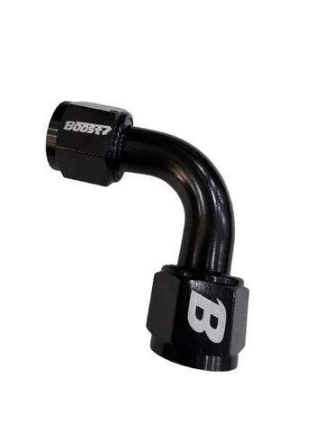 A24-2704-BOOST 12AN FEMALE TO 12AN FEMALE 90 DEGREE SWIVEL COUPLER UNION FITTING ADAPTER BLACK