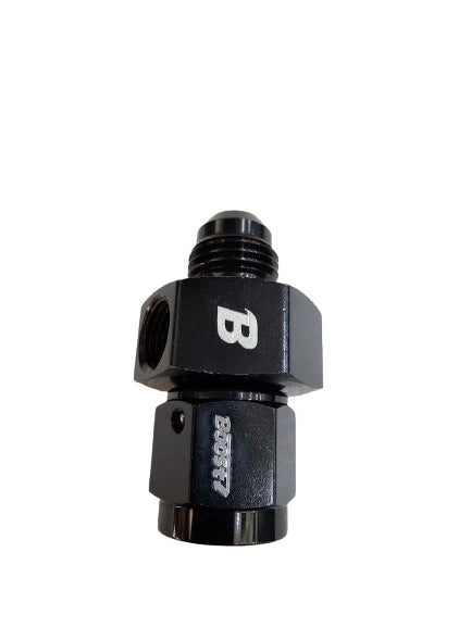 A24-2574-BOOST AN6 Male to Female Swivel with 1/8" NPT Gauge Port Fuel Pressure Fitting Adapter