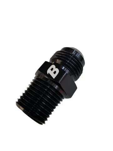 A24-2657-BOOST 10AN Flare to 1/2" NPT Pipe Hose Adapter Fitting Aluminum AN10 Male Flare to 1/2 NPT Male Thread Black Anodized