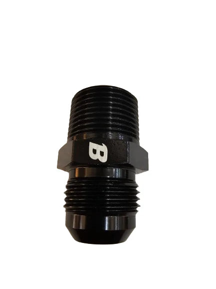 A24-2654-BOOST Aluminum 12AN Male Flare to 3/4 NPT Male Straight Fuel Hose Adapter Pipe Thread Fitting Black
