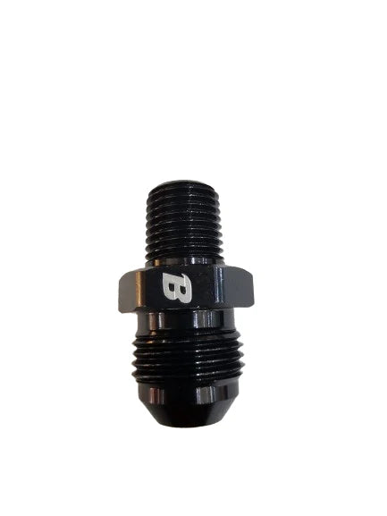 A24-2660-BOOST 8 AN Flare to 1/4" NPT Pipe Fuel Line Hose Fitting Adapter AN8 Male Flare to 1/4 NPT Male Thread Aluminum Black Anodized
