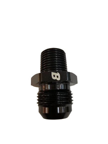 A24-2655-BOOST 12AN Flare to 1/2" NPT Pipe Hose Adapter Fitting Aluminum AN12 Male Flare to 1/2 NPT Male Thread Black Anodized