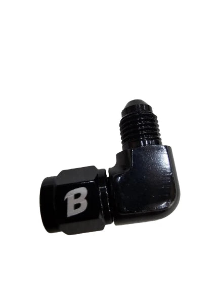 A24-2616-BOOST -4AN Female to -4AN Male 90 Degree Swivel Adapter (AN to AN) - Anodized Black