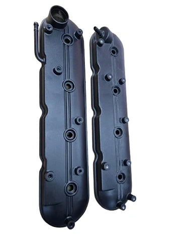 A24-2315-44-Genuine GM Chevrolet LS LS3 GEN IV 4.8L 5.3L 6.0L 6.2L Cast Valve Cover SET w/ Bolts Black