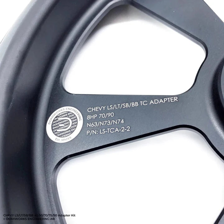 A24-3056-omiWorks Engineering AB- 8HP90/95 N74- Chevy LS/LT/SB/BB to 8HP 45/50/70/75/90 N57 B57 B58 N63 N73 N74 Adapter Kit