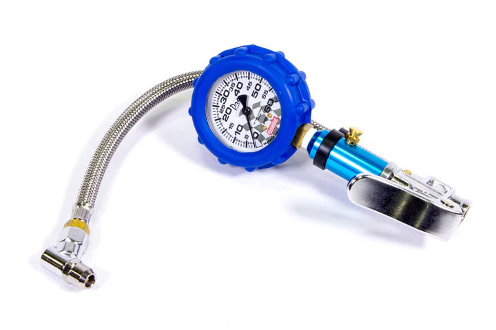 A24-1487-QuickCar Racing Tire Inflator With Analog 60 PSI Air Pressure Gauge Relief Valve