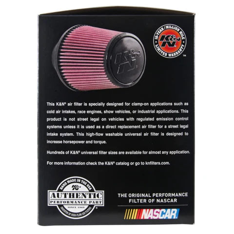 A24-1924-RE-0930 K&N UNIVERSAL CLAMP-ON AIR FILTER 3"