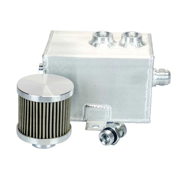 A24-2415-Breather Oil Catch Tank 1 L - Silver - Aluminum - Universal
