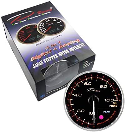 A24-1368-Depo Racing X-Trace 60mm peak oil pressure gauge with water-resistant sensor