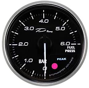 A24-1379-Depo Racing X-Series Peak Fuel Pressure Gauge 60mm with Sensor Connector