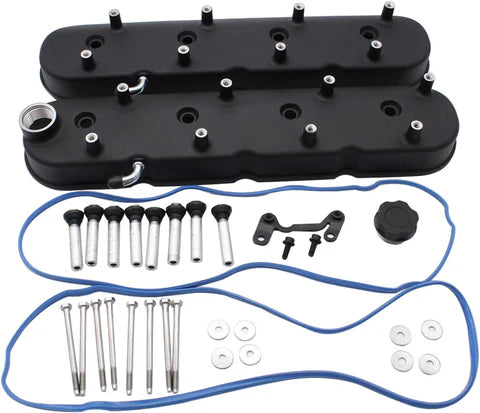 A24-2328-Black LS Cast Aluminum Tall Valve Covers with Coil Mounts for Chevy Small Block LS1 LS2 LS3 LS6