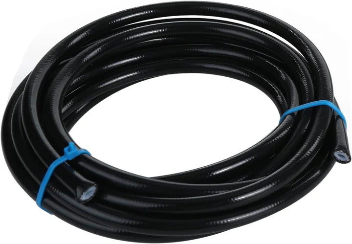 A24-2785-AN8-TEFLON PTFE HOSE STAINLESS STEEL BRAIDED BLACK PVC COATED COVER