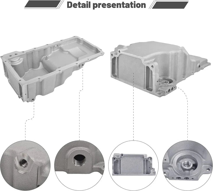 A24-2452-LS Swap Retrofit Aluminum Oil Pan Conversion Kit Compatible with LS1 LS2 LS3 A/G/F-Body Chevy 4.8L 5.3L 6.0L 6.2L Engines
