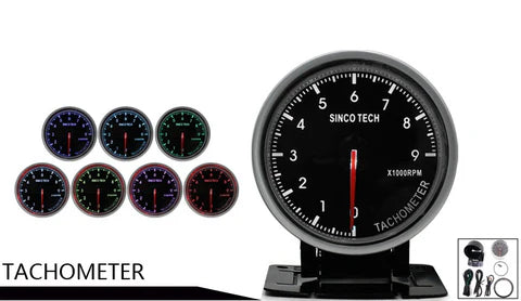A24-1398-60mm LED Display 7 Color High Speed Stepper Motor Gauge