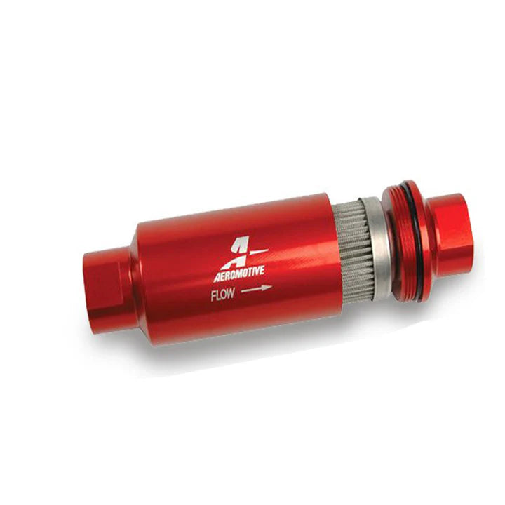 A24-1812-Aeromotive Aluminum Inline Fuel Filter 100 Micron -10 AN