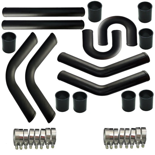 A24-1276-Black Aluminium Intercooler Pipe Kit - 3.5 Inches - Universal