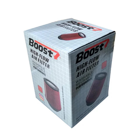 فلتر هواء عالمي عالي التدفق A24-1904-Boost مقاس 3 بوصات/3.5 بوصات/4 بوصات، ارتفاع 7.5 بوصات، 1418BK