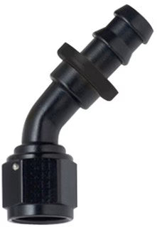 A24-2583-04506-BL Hose Fitting #6 45 Deg Push Lock Black