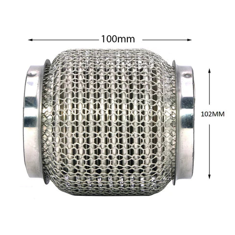 A24-2911-STAINLESS STEEL SUS304 EXHAUST FLEX PIPES TUBE FLEX COUPLER WITH INTERLOCK 4 INCH