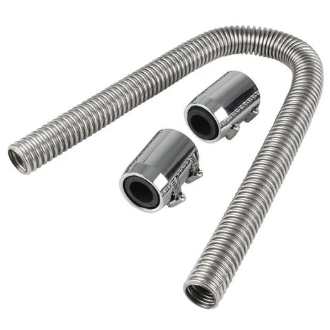 A24-1082-"Stainless Steel Radiator Flexible Coolant Water Hose Kit With Universal Caps