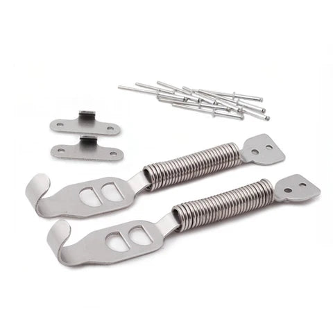 A24-3249-Stainless Steel Spring Car Trunk Hood Kit Hook Lock Hinge Alloy Silver/ BONNET SPRINGS CLIPS PIN KIT HOOD LOCK