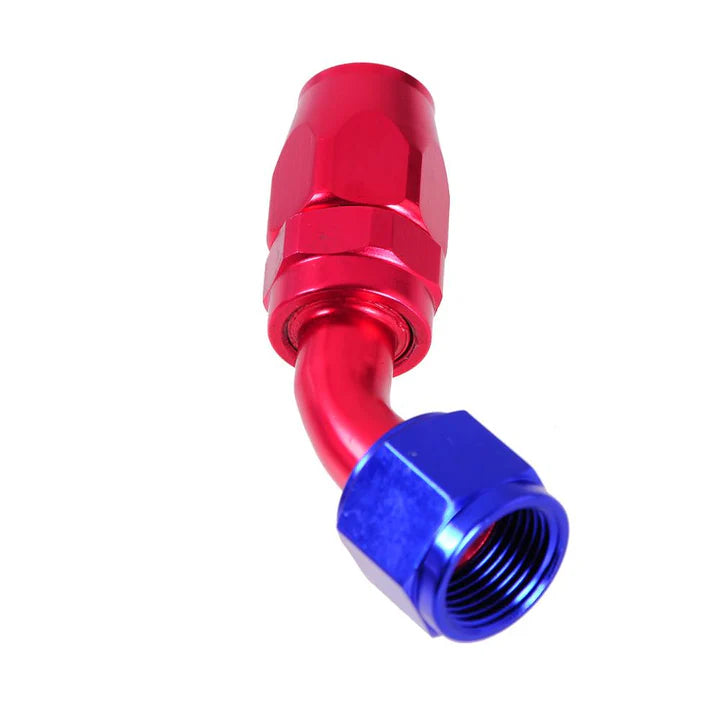 A24-2566-AN12 45 DEGREE ANOIZED ALUMINIUM OIL FUEL SWIVEL HOSE END FITTING