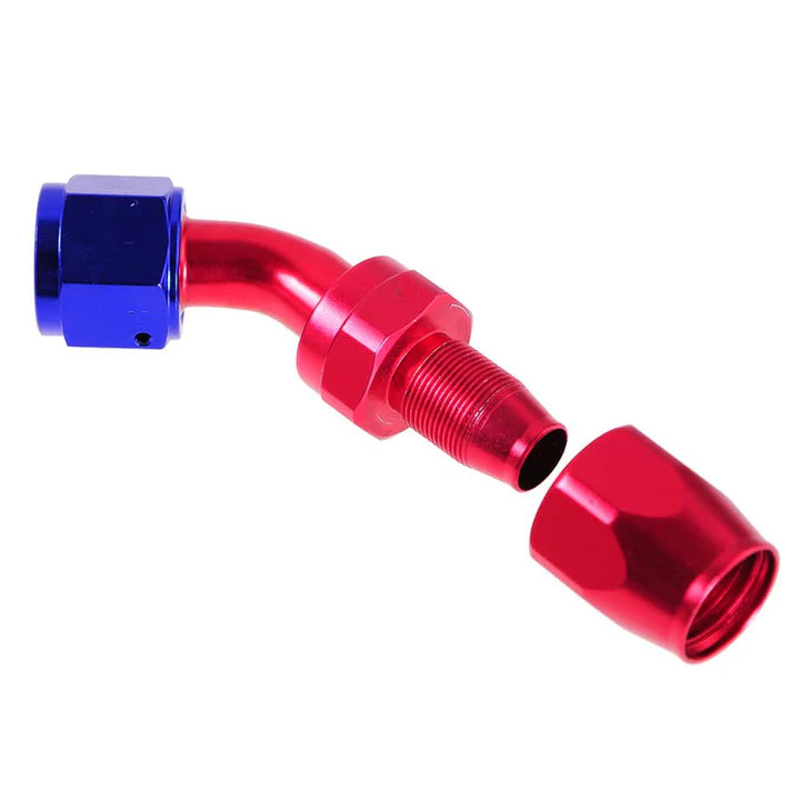 A24-2566-AN12 45 DEGREE ANOIZED ALUMINIUM OIL FUEL SWIVEL HOSE END FITTING