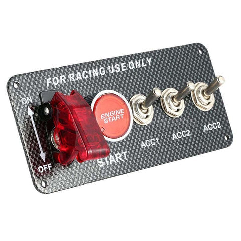 A24-1515-12V Car Ignition Switch Engine Start Push Button 3 Toggle Racing Panel