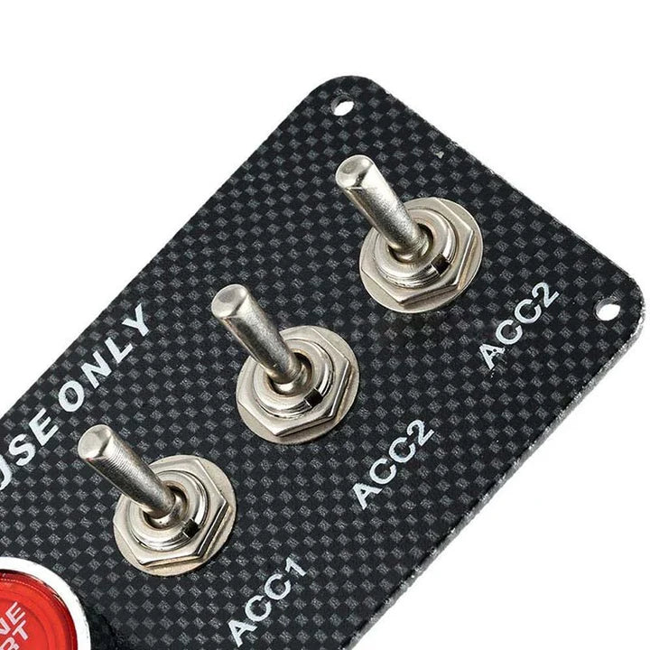 A24-1515-12V Car Ignition Switch Engine Start Push Button 3 Toggle Racing Panel