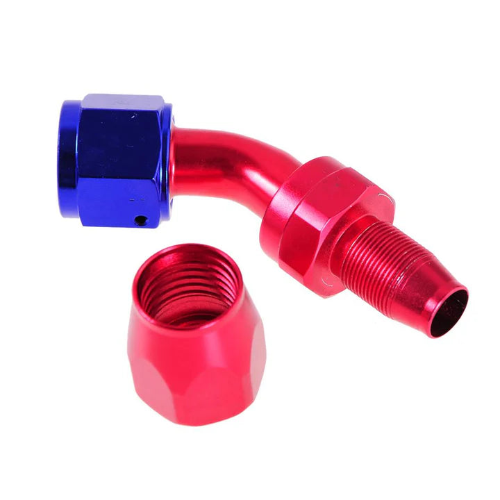 A24-2582-AN8 45 DEGREE ANOIZED ALUMINIUM OIL FUEL SWIVEL HOSE END FITTING