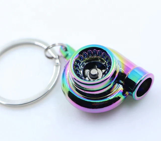 A24-2022-Turbotechs Keychain Turbo Keychain, Creative Multicolor Hot Sleeve Bearing Spinning Turbine Turbocharger Keychains Keyring