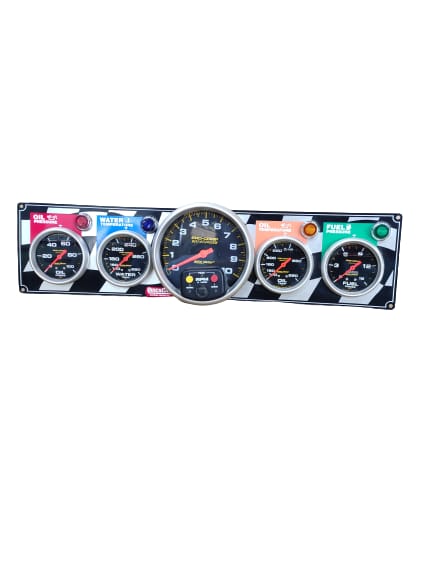 A24-1477-QUICK CAR 4 GAUGE PANEL w/ 5IN TACH