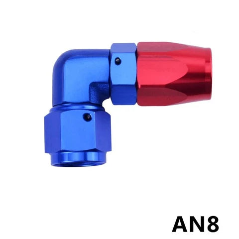 A24-2552-AN8 OIL FUEL LINE HOSE END FITTING 90 DEGREE ANOIZED ALUMINUM