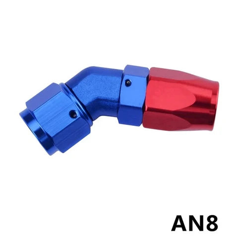 A24-2738-AN 8 OIL FUEL LINE HOSE END FITTING 45 DEGREE ANOIZED ALUMINUM