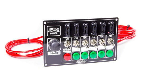 A24-1497-Quickcar 50-164 Black Plate, 6 Switches & 1 Button Fused & Lit