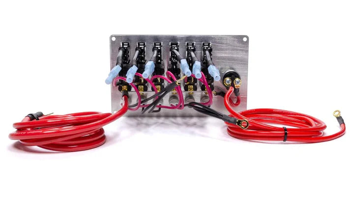 A24-1497-Quickcar 50-164 Black Plate, 6 Switches & 1 Button Fused & Lit