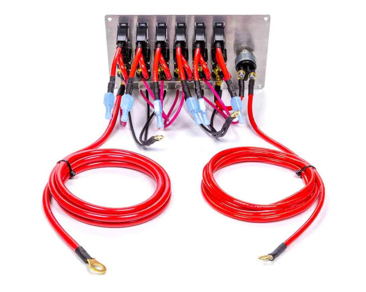 A24-1496-Quickcar 50-164 Flag Plate, 6 Switches & 1 Button, Fused & Lit